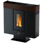 FREEPOINT Pelletofen Moon, 10 kw, WiFi-fähig – schwarz/braun