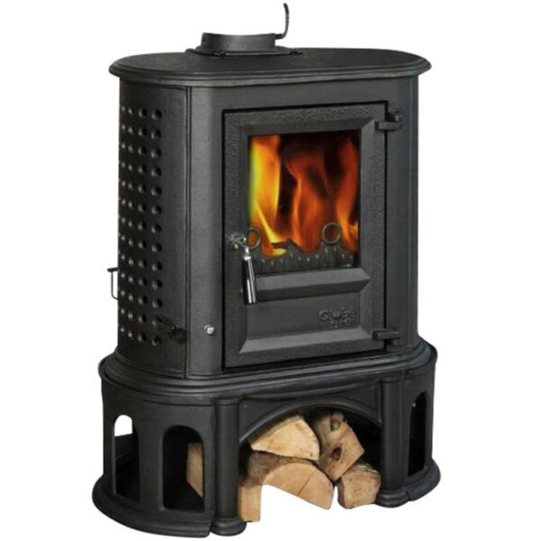 GLOBEFIRE Gussofen Herculina, Gusseisen, 7 kW – schwarz