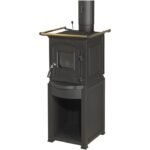 GLOBEFIRE Gussofen Pluto, Gusseisen, 5 kW – schwarz – Bild 2