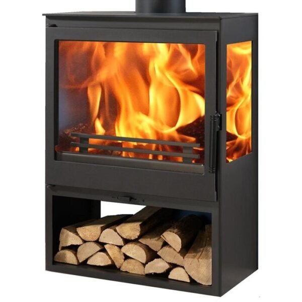 PANADERO Kaminofen Onix Trivision, Stahl, 7,1 kW – schwarz