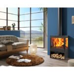 PANADERO Kaminofen Onix Trivision, Stahl, 7,1 kW – schwarz – Bild 2