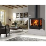 PANADERO Kaminofen Onix Wall, Stahl, 7,1 kW – schwarz – Bild 2
