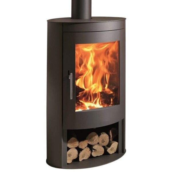 PANADERO Kaminofen Oval, Stahl, 8,7 kW – schwarz