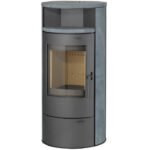 THERMIA Kaminofen München, Naturstein, 7 kW – grau – Bild 2