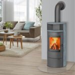 THERMIA Kaminofen München, Naturstein, 7 kW – grau – Bild 7